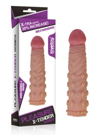 X-Tender Penis Sleeve – Prelungitor pentru Penis cu Striatii, 18 cm